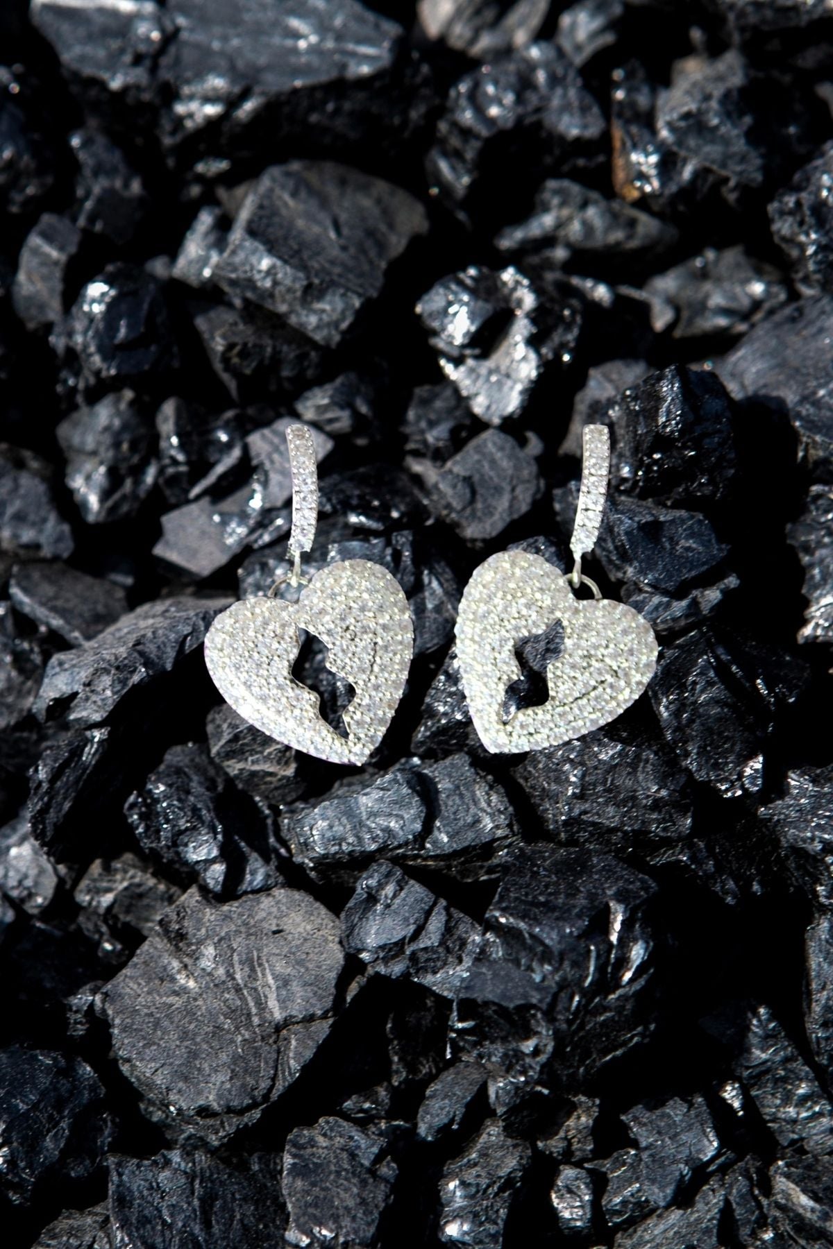 Luxury Crystal Heart Dangle Earrings