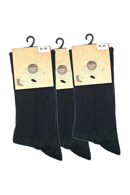 3-Pack Cotton Non-Binding Diabetic Crew Socks