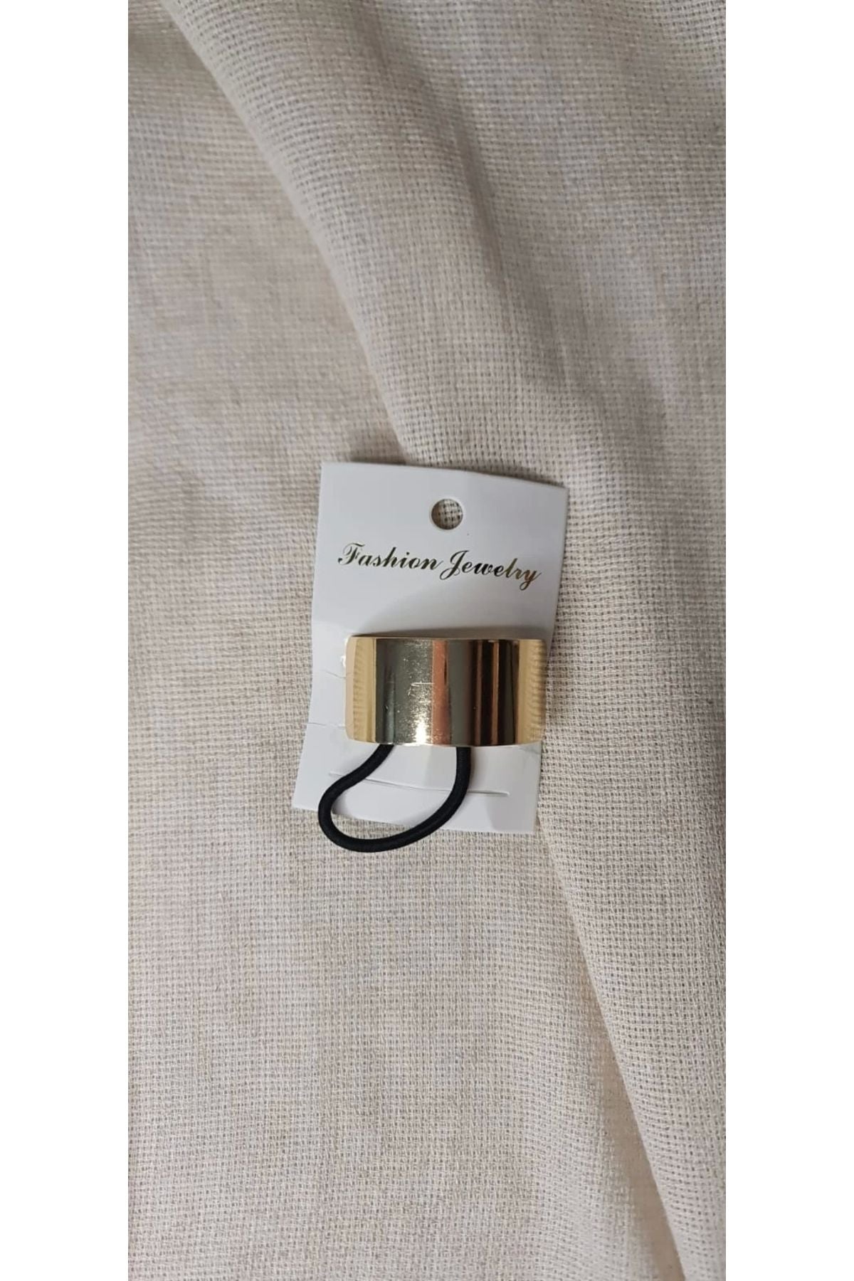 Gold Tone Metal Accent Elastic Hair Tie M2