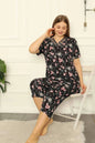 Plus Size Viscose Short Sleeve Capri Pajama Set