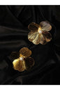 Gold Leaf Pearl Statement Earrings