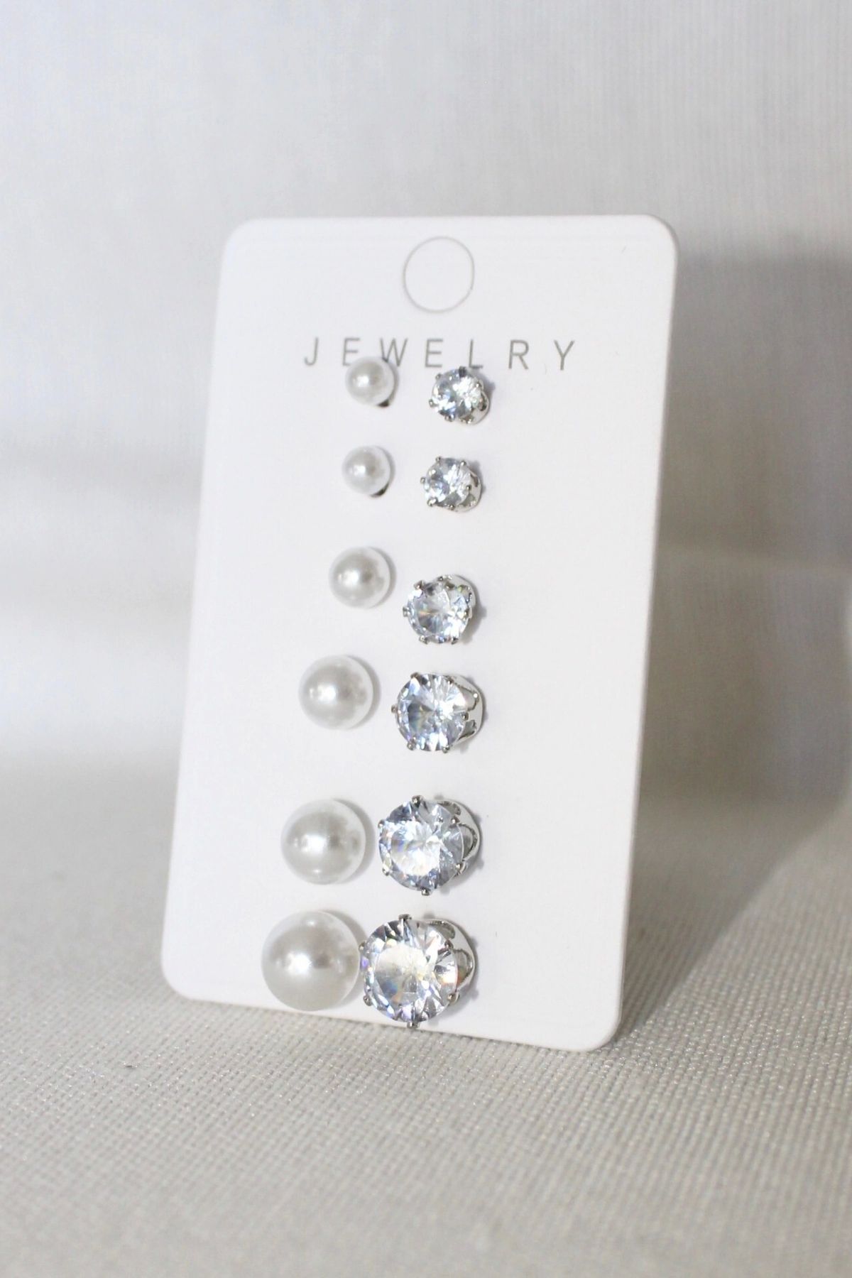 Round Crystal & Pearl Earrings – Gold Tone Statement