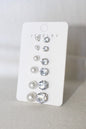 Round Crystal & Pearl Earrings – Gold Tone Statement