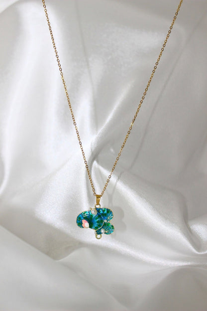 Pearl Oyster Shell Pendant Necklace – 49 cm Chain