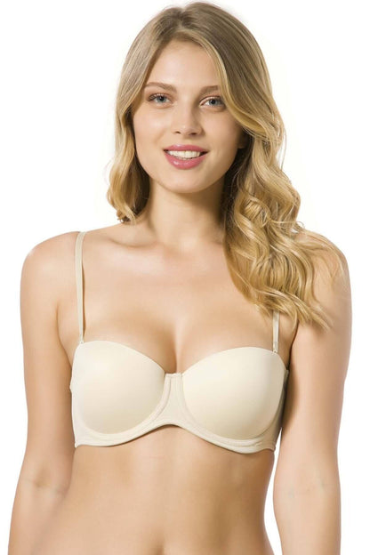 Lace Strapless Underwired Silicone Support Bra – Nude