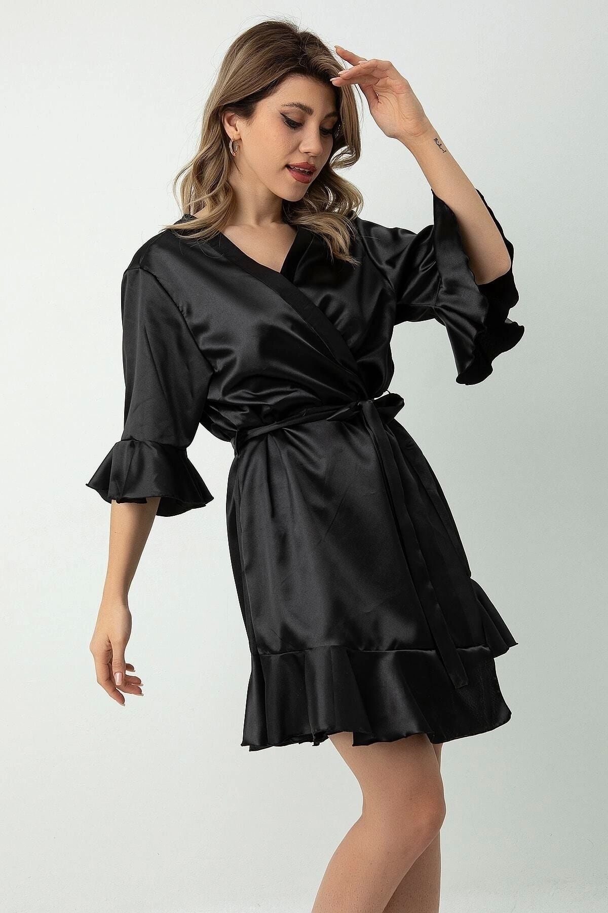 Women’s Satin Belted Robe