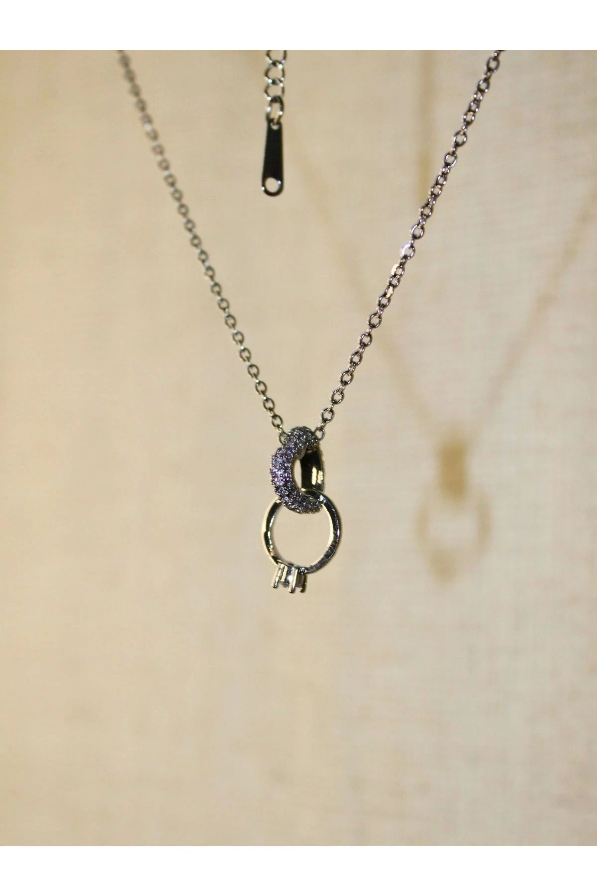 Gold Full Crystal Heart Necklace with Solitaire Detail – 44 cm