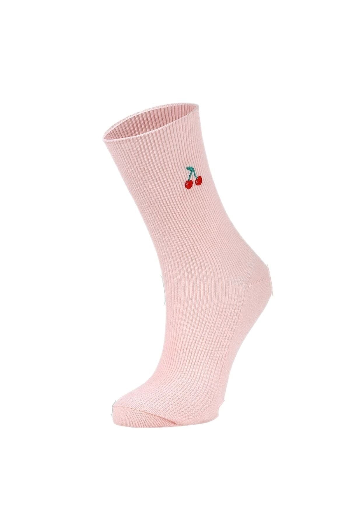 Embroidered Fruit Pattern Unisex Crew Socks