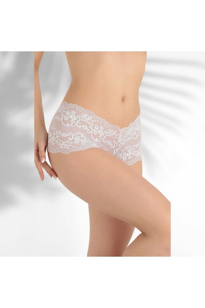 3-Pack Lace Boyshort Fantasy Panty Set – Black, Ecru & Red