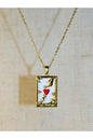Gold Tarot Lovers Card Necklace – 44 cm Chain