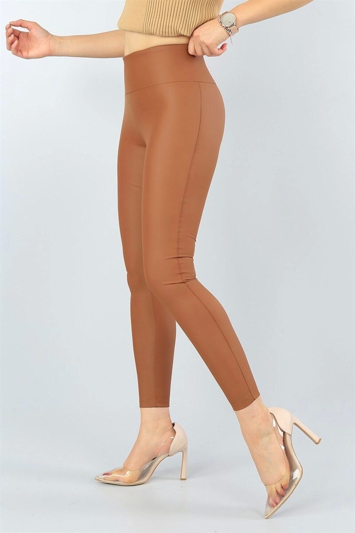 High Waist Fleece Lined Faux Leather Leggings