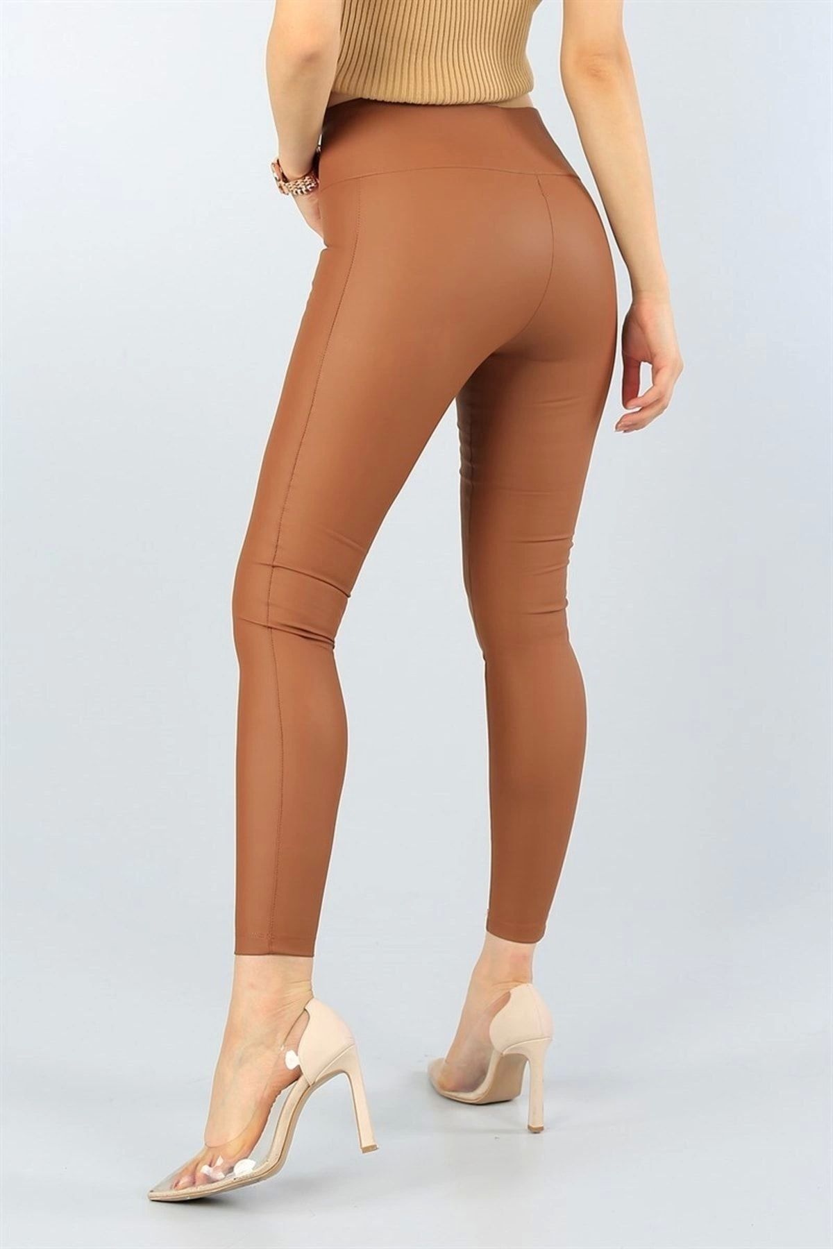 High Waist Fleece Lined Faux Leather Leggings