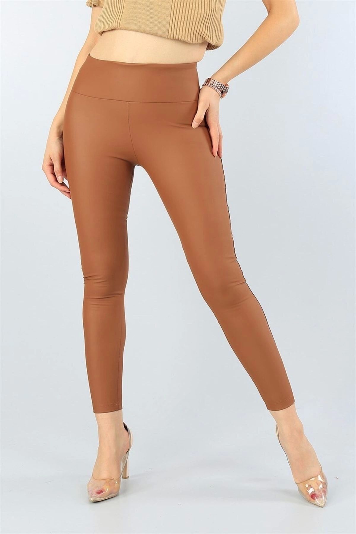 High Waist Fleece Lined Faux Leather Leggings